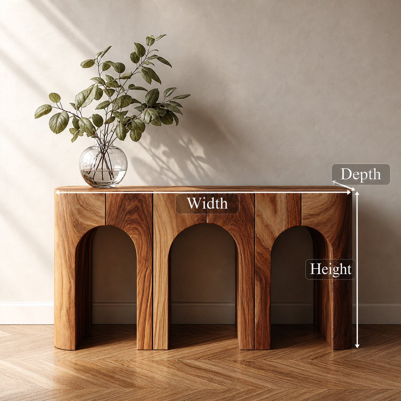 Mid Century Arch Console Table Living Room And Entryway - product view 4