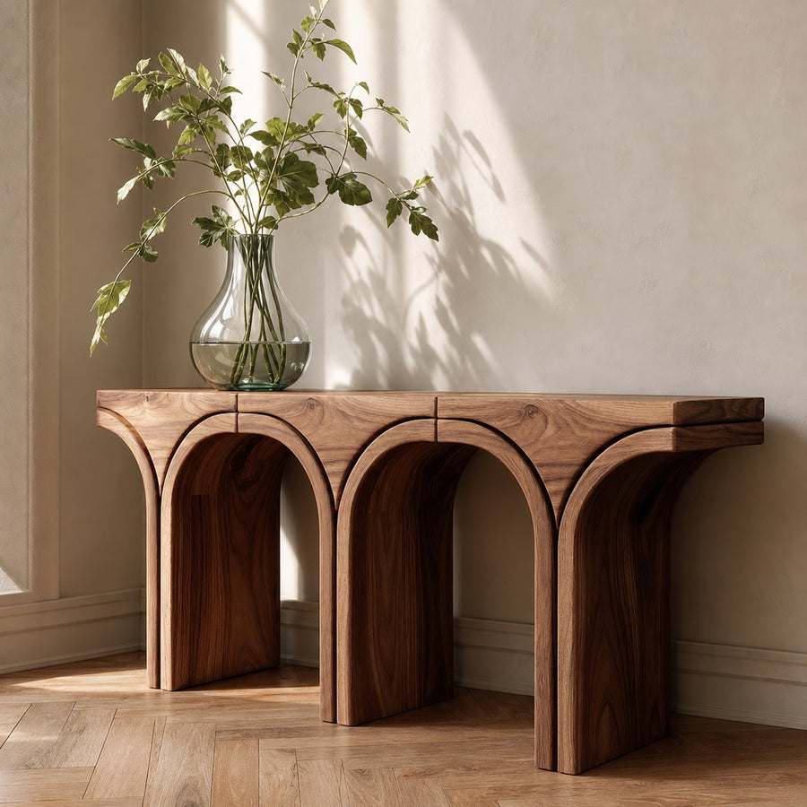 Mid Century Arch Console Table Living Room Entryway