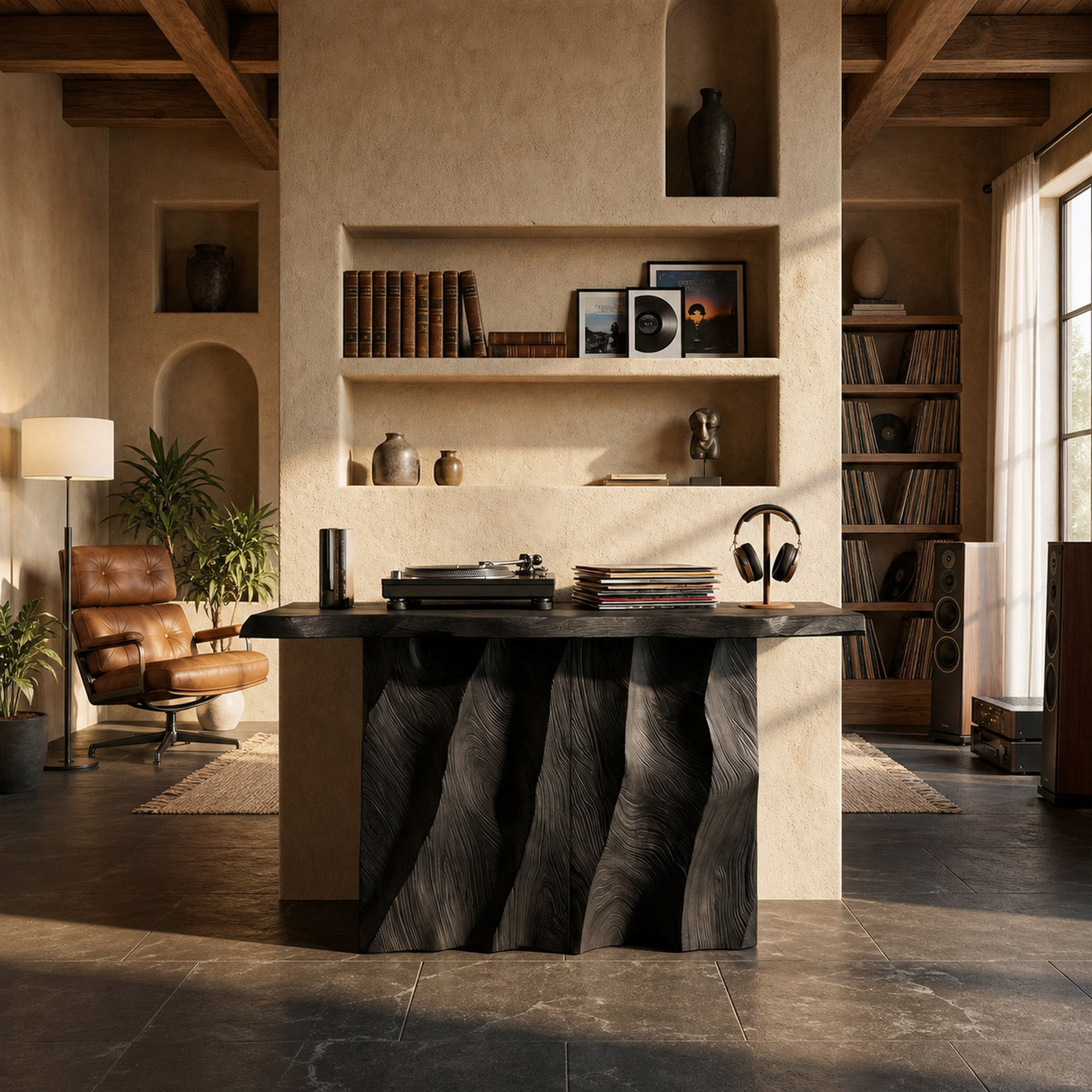 Mid Century Carved Accent Table For Lounge Interior Area - product view 4