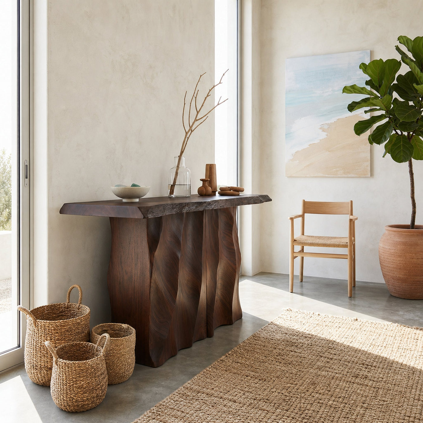 Mid Century Carved Accent Table For Lounge Interior Area - product view 7