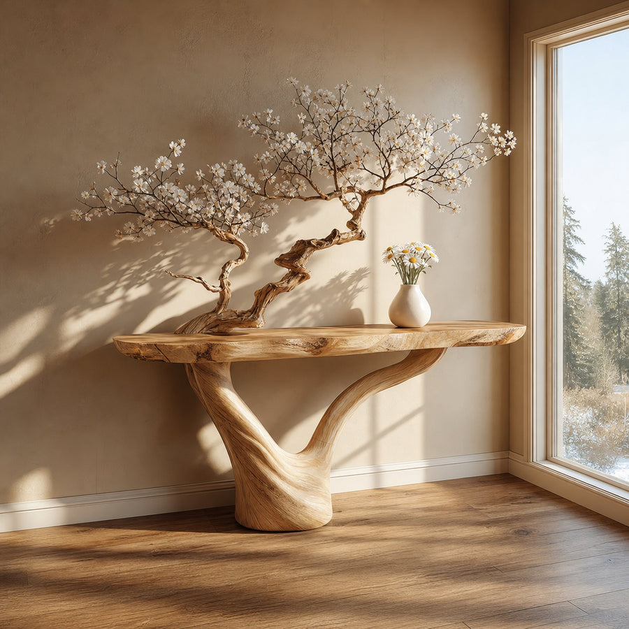 Mid Century Console Table Accent Living Room