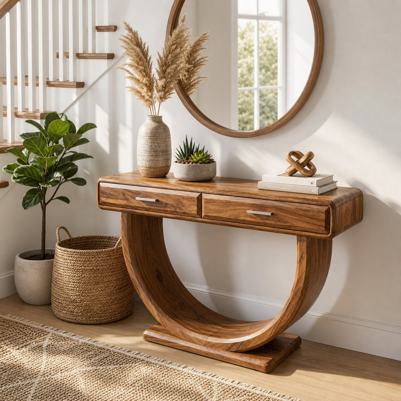 Mid Century Console Table For Bedroom Living Room
