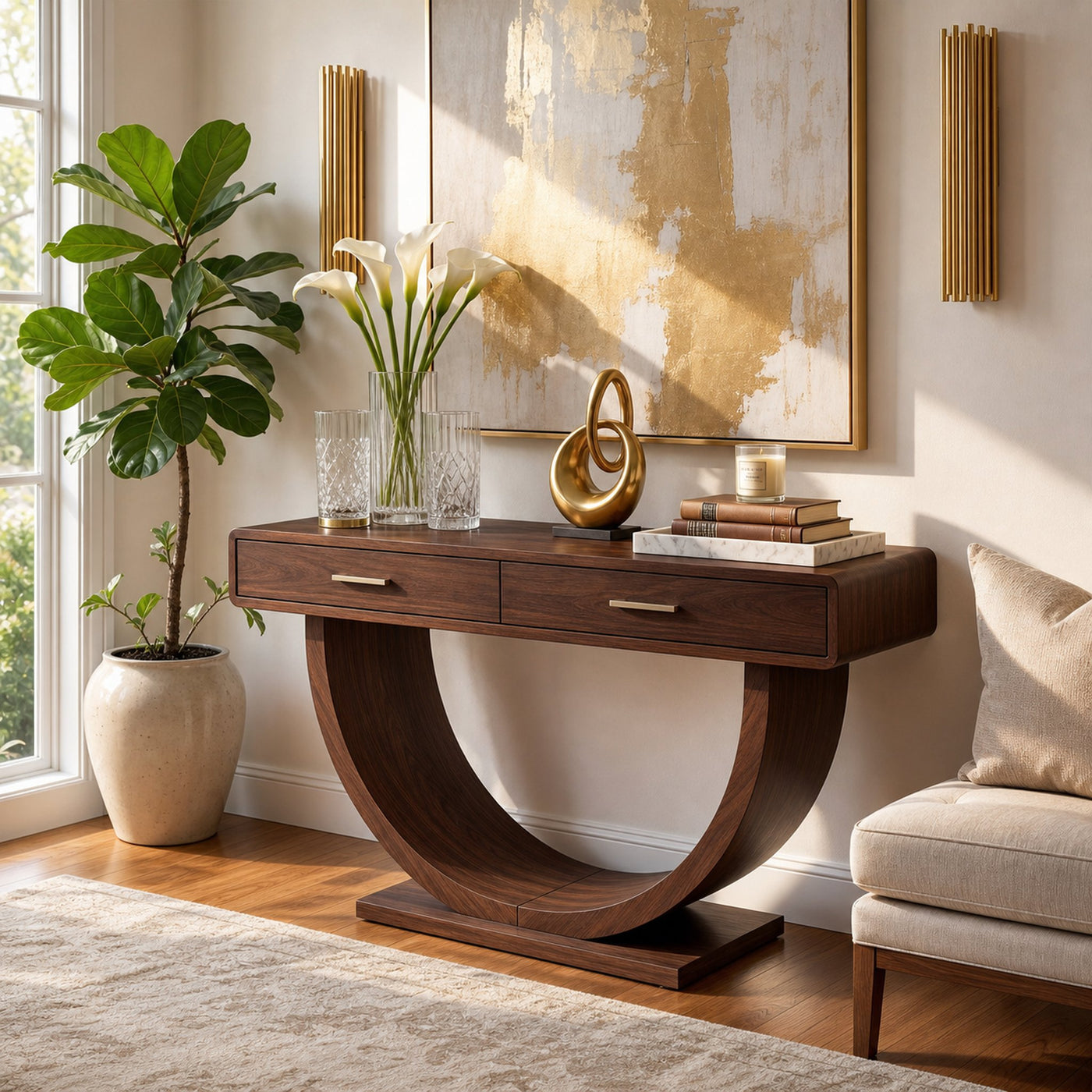 Mid Century Console Table For Bedroom Living Room - product view 6