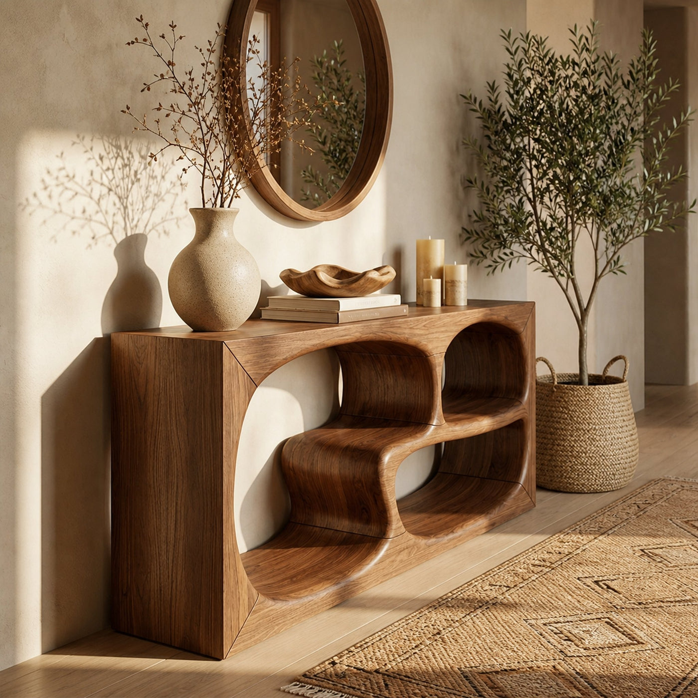 Mid Century Console Table For Hallway Entryway
