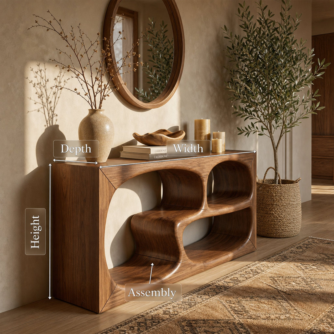Mid Century Console Table For Hallway Entryway - product view 8