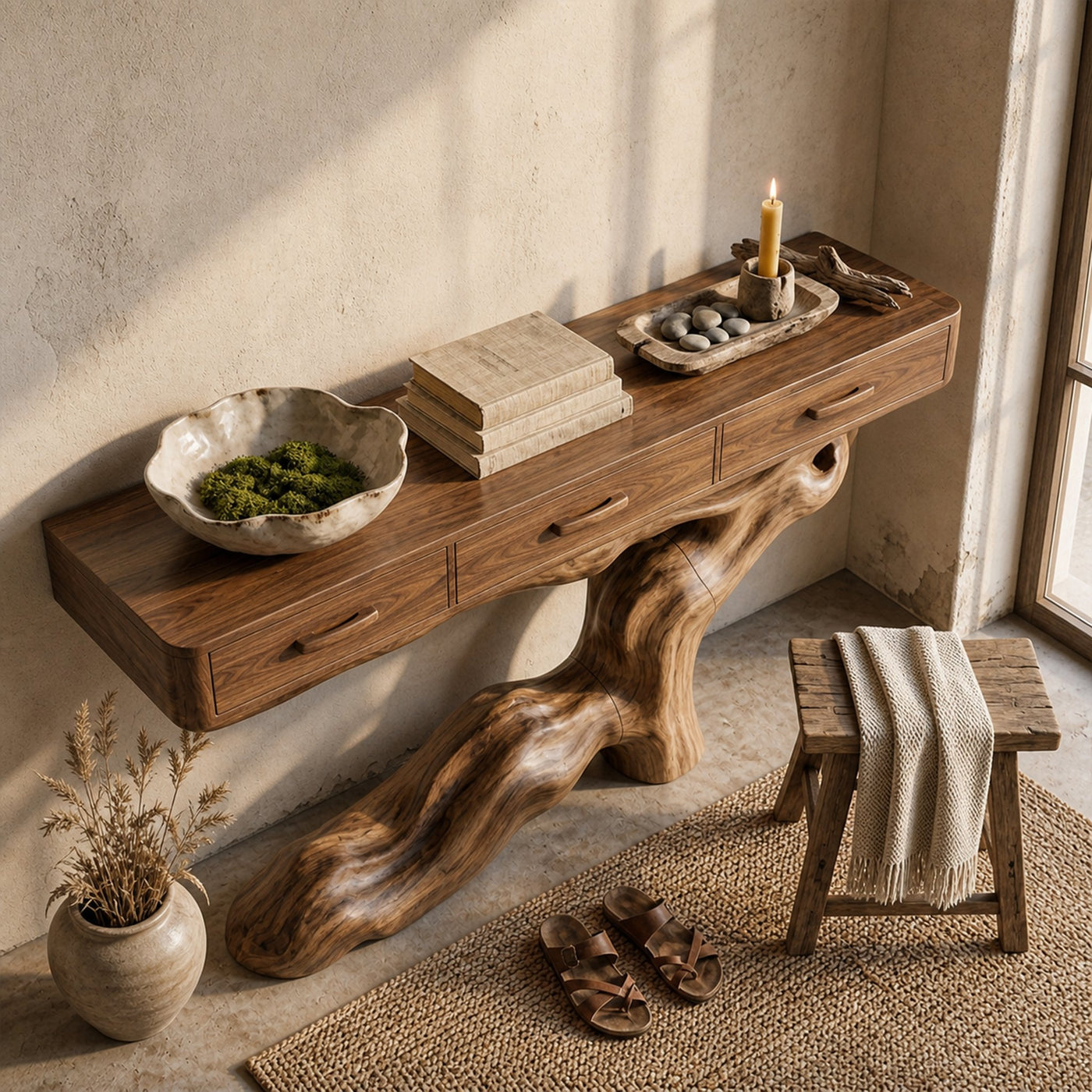 Mid Century Console Table For Lounge Entryway - product view 3
