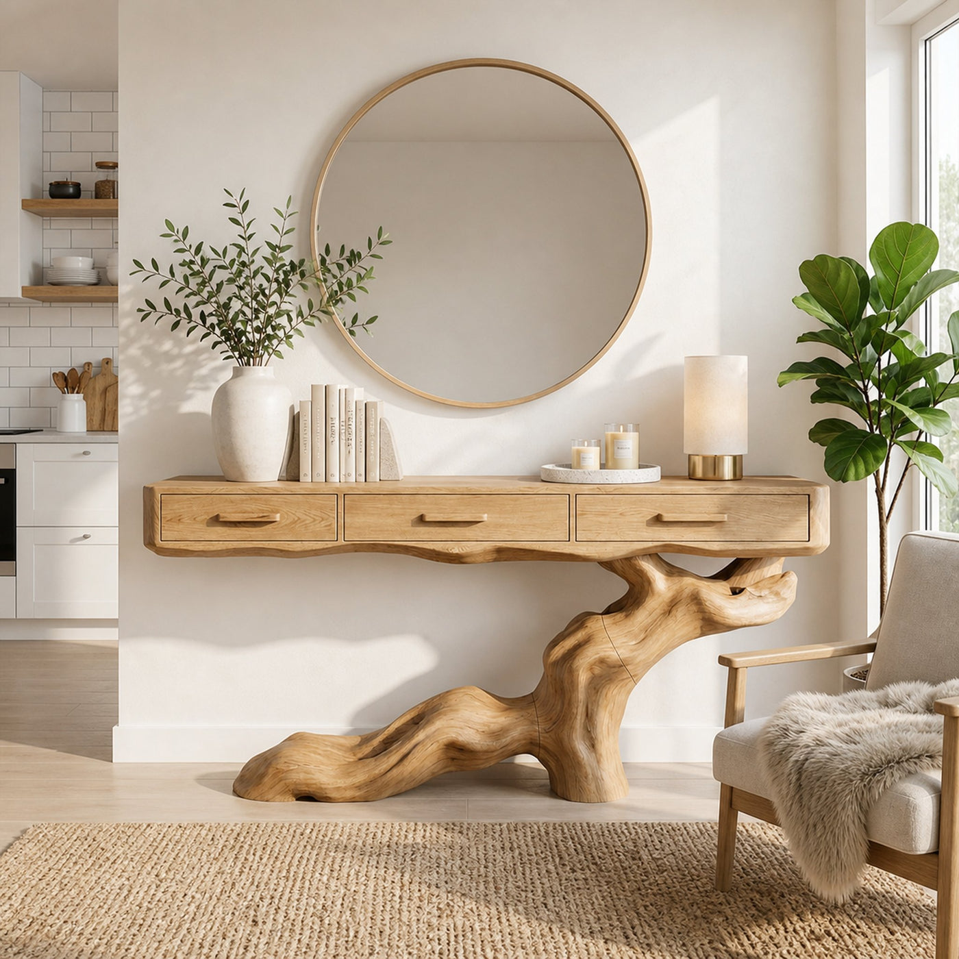 Mid Century Console Table For Lounge Entryway - product view 4