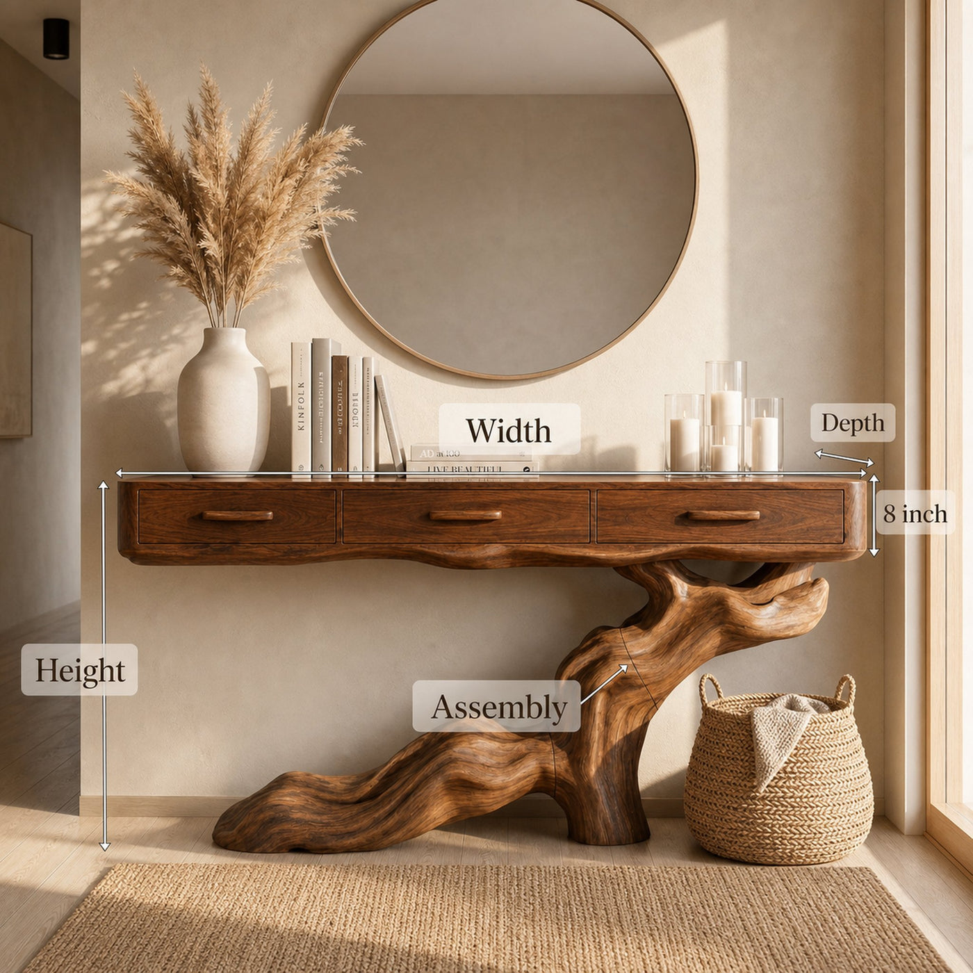 Mid Century Console Table For Lounge Entryway - product view 8