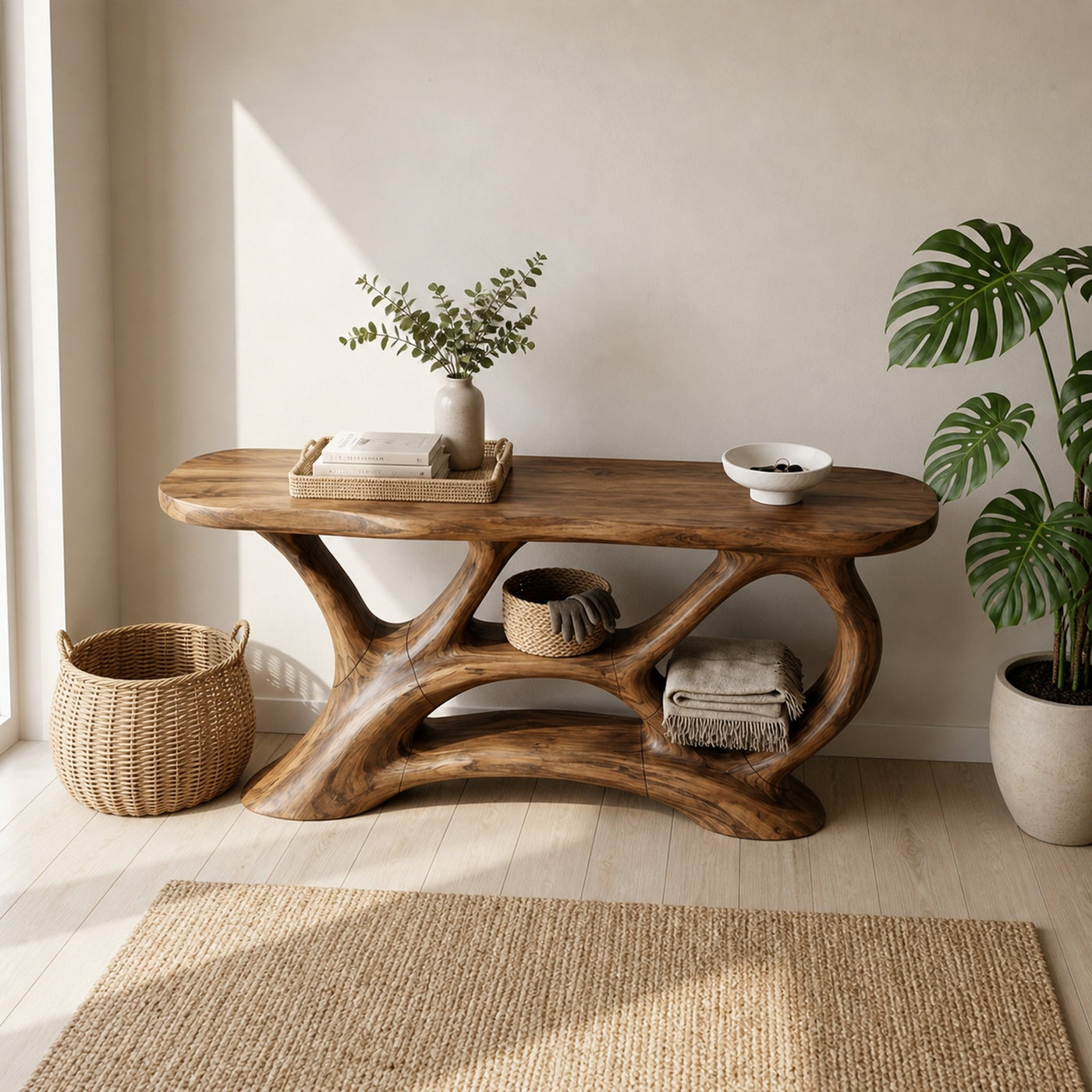 Mid Century Console Table For Reception Area - product view 2