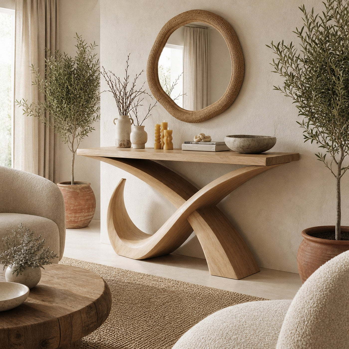 Mid Century Console Table Living Room Or Entryway - product view 3