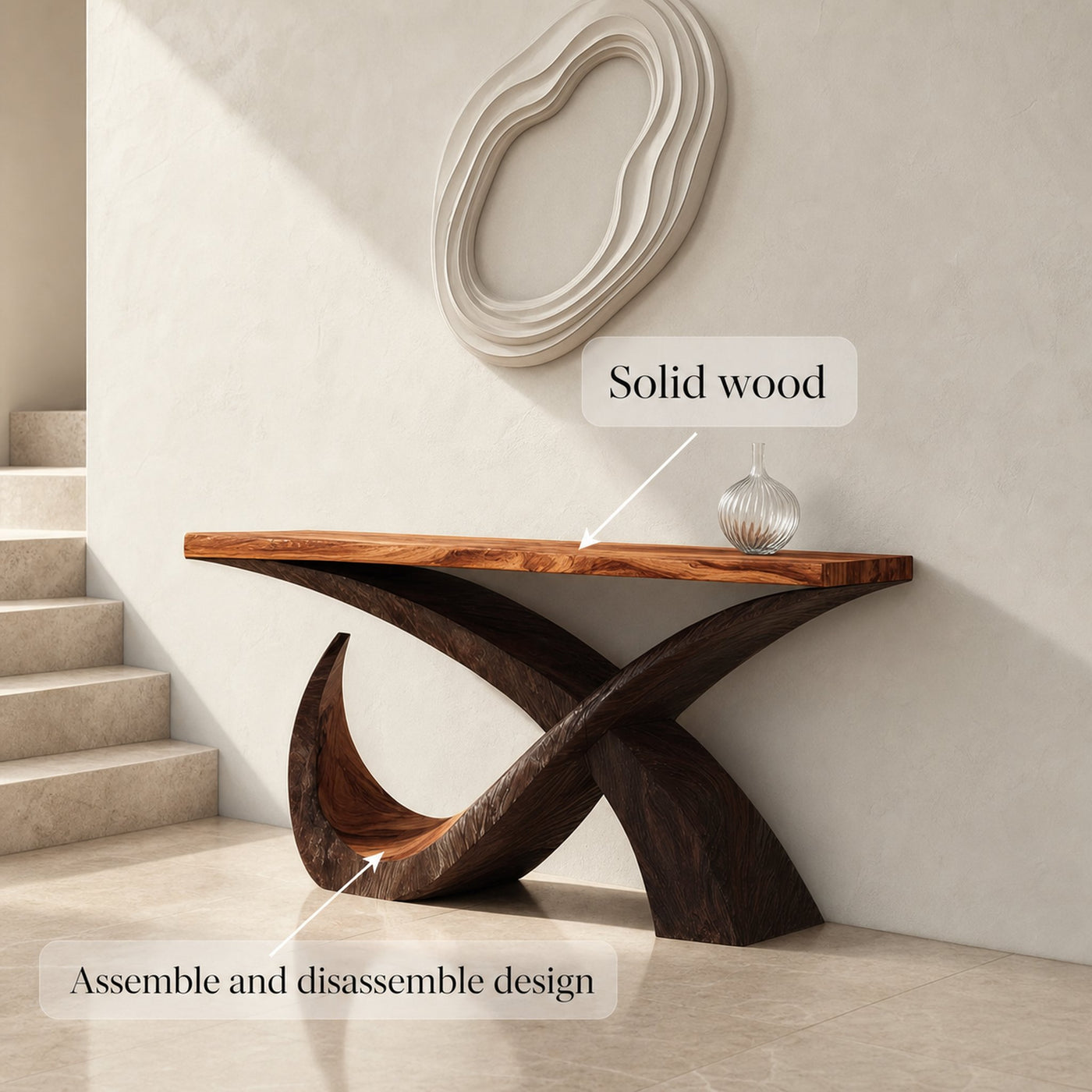 Mid Century Console Table Living Room Or Entryway - product view 6