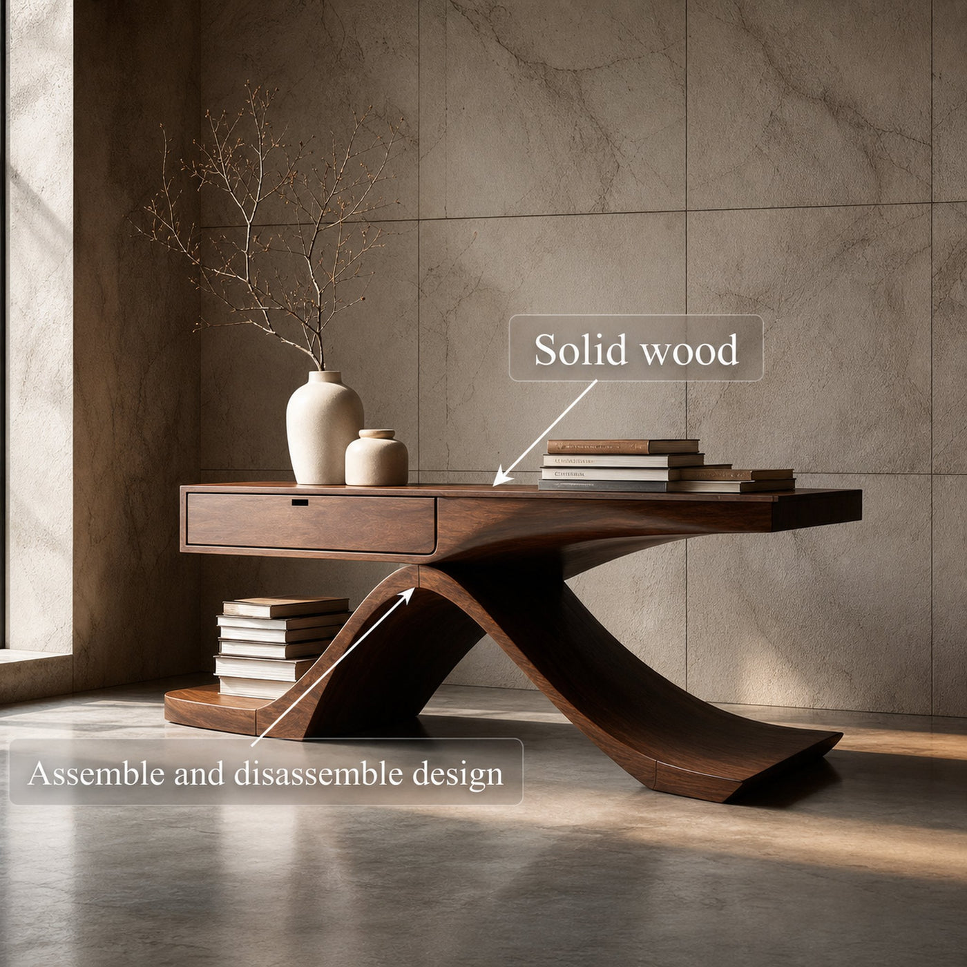 Mid Century Console Table Modern Entryway - product view 3