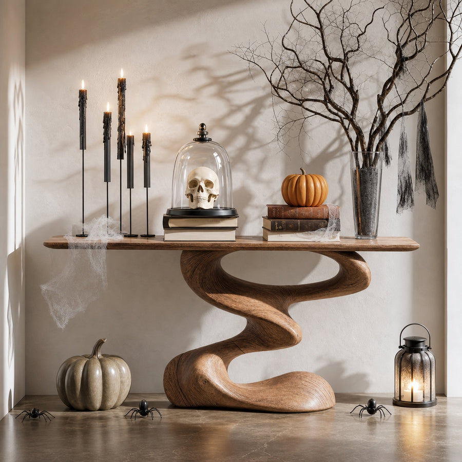 Mid Century Live Edge Console Table For Furniture Decor Halloween Design