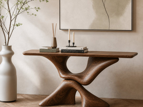 Driftform Knoll Solid Wood Console Table with X Base