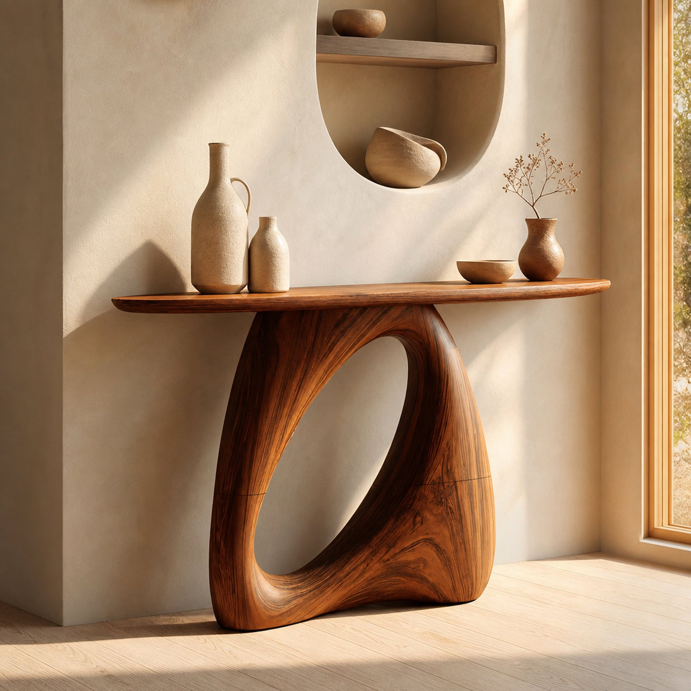 Mid Century Live Edge Console Table Organic Modern For Living Room Decor
