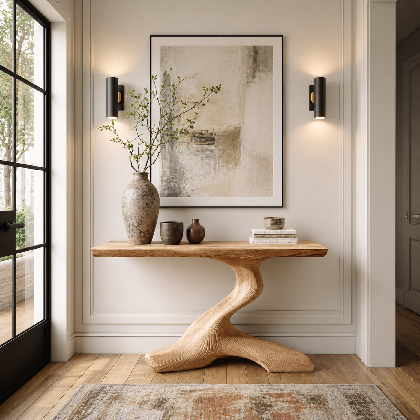 Mid Century Live Edge Desk For Living Room - product view 2