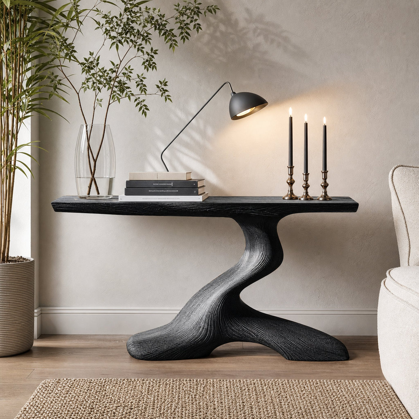 Mid Century Live Edge Desk For Living Room - product view 4