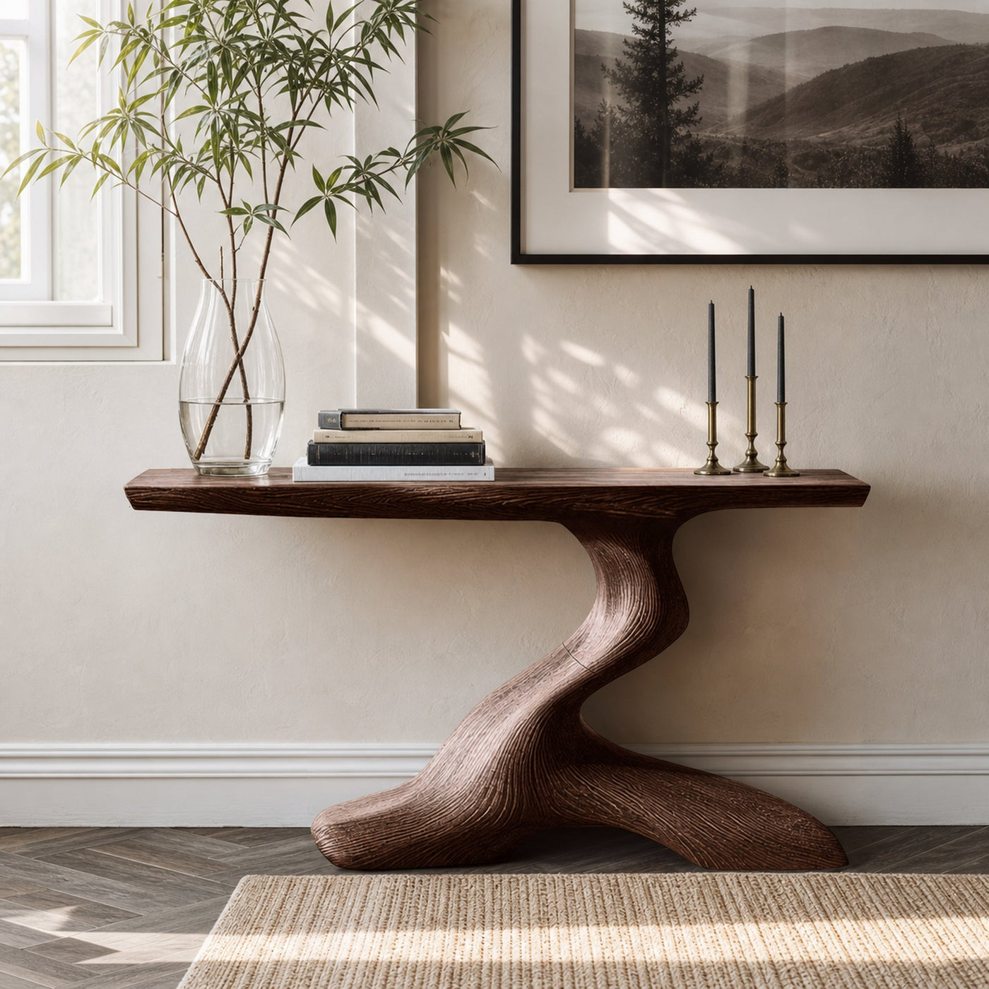 Mid Century Live Edge Desk For Living Room - product view 7