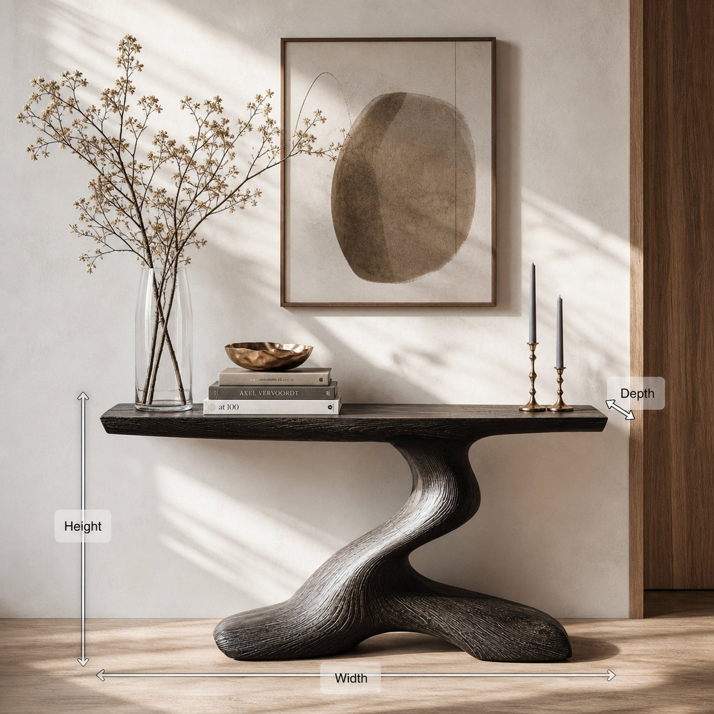 Mid Century Live Edge Desk For Living Room - product view 8