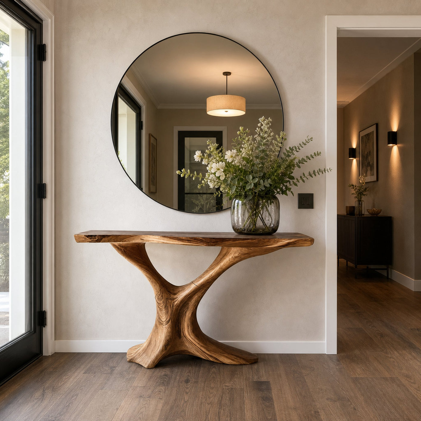 Mid Century Live Edge Entryway Table For Bedroom Decor And Display - product view 3