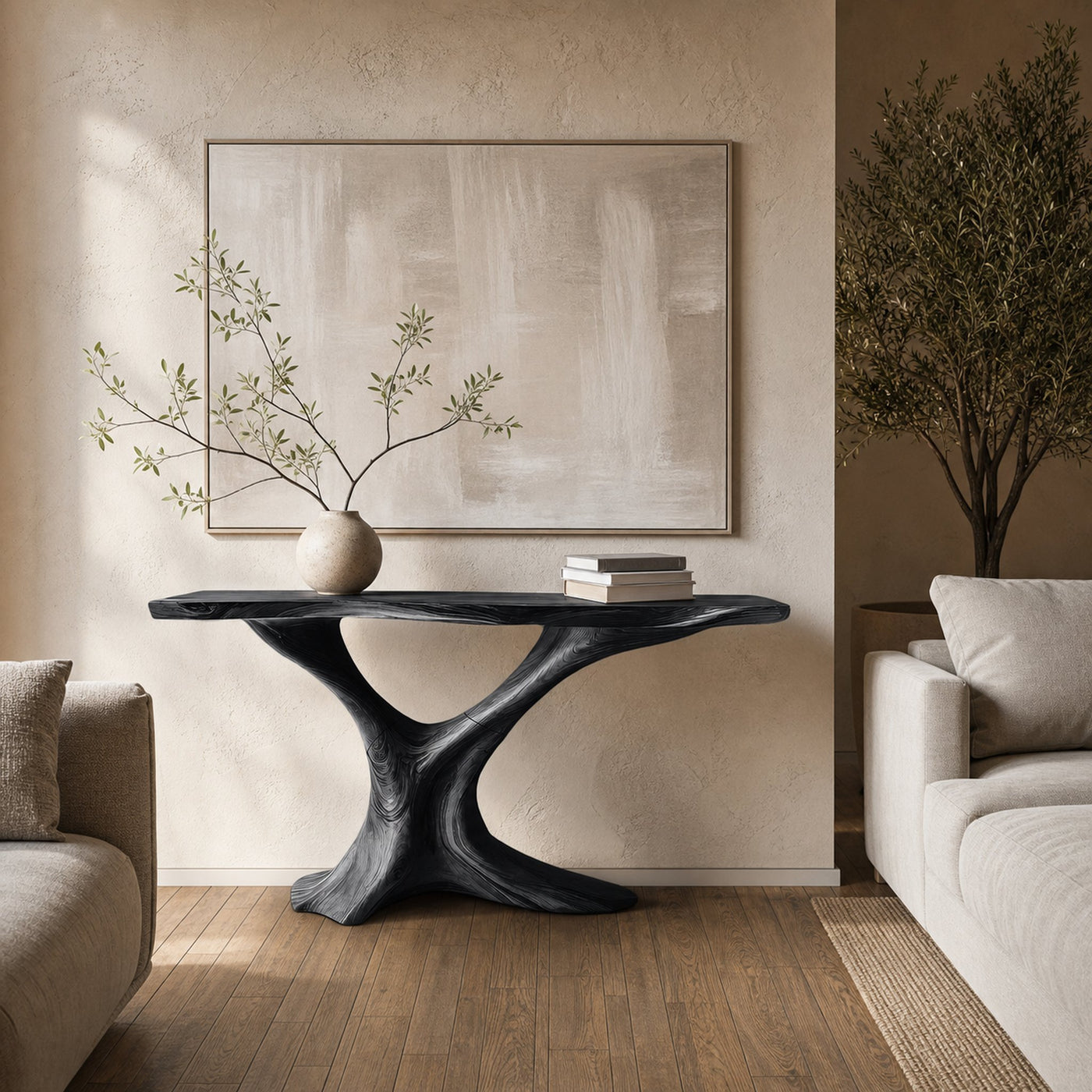 Mid Century Live Edge Entryway Table For Bedroom Decor And Display - product view 4
