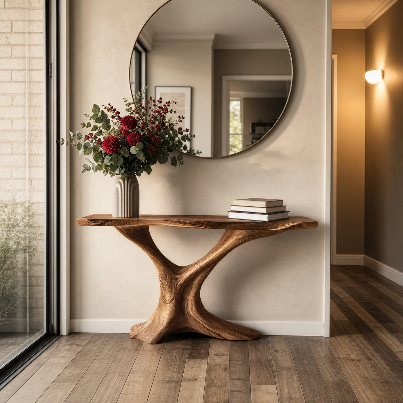 Mid Century Live Edge Entryway Table For Bedroom Decor And Display - product view 6