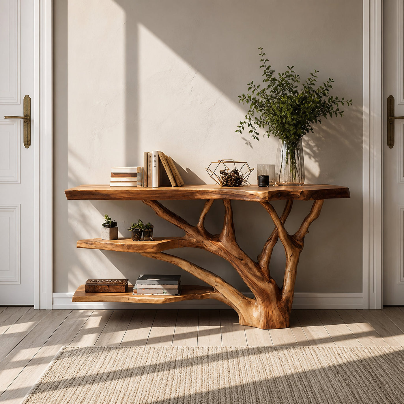 Mid Century Live Edge Entryway Table For Rustic Bedroom Furniture - product view 6