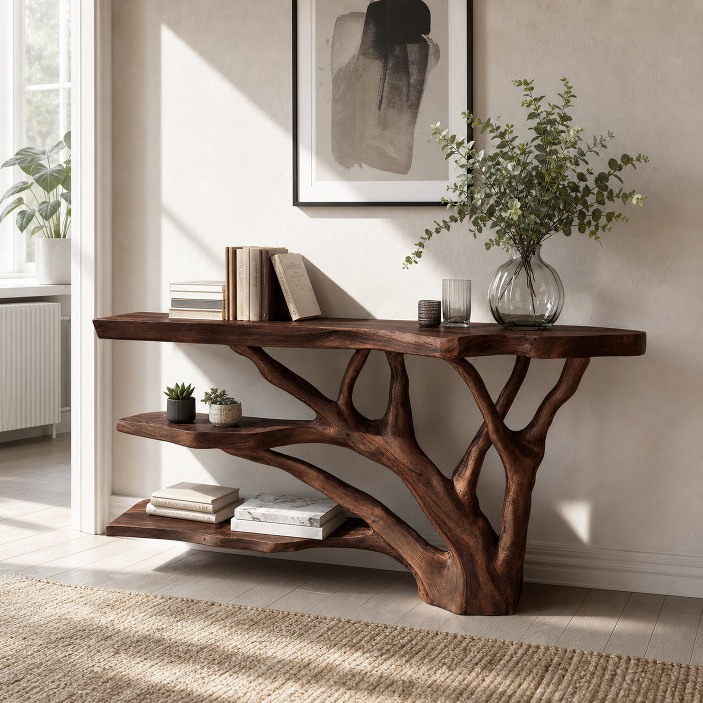 Mid Century Live Edge Entryway Table For Rustic Bedroom Furniture - product view 7