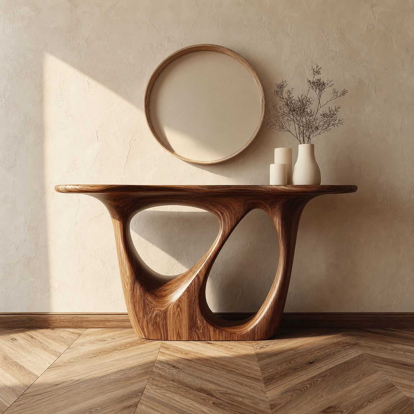 Mid Century Modern Console Table Accent Living Room