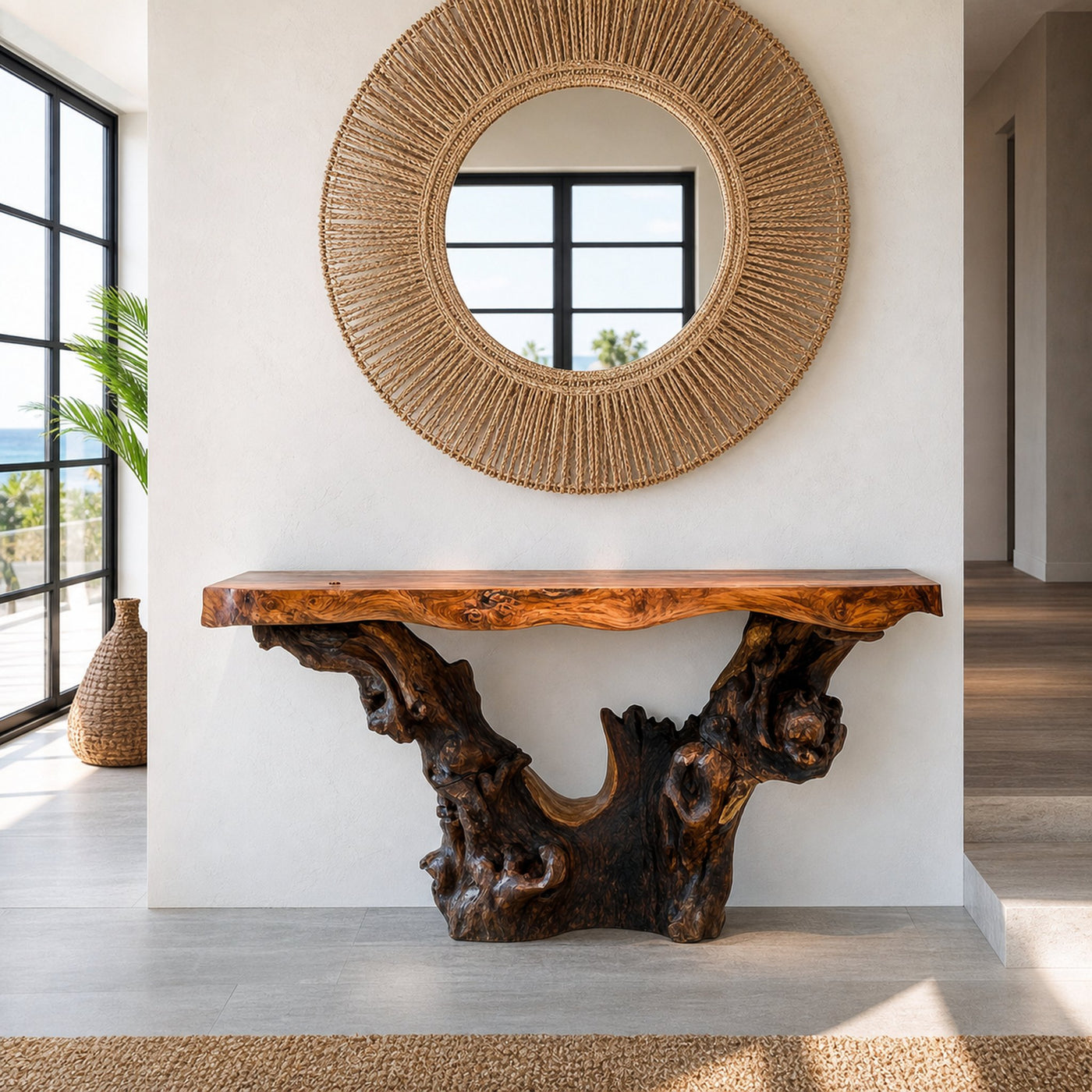 Mid Century Modern Console Table Curved Base Studio