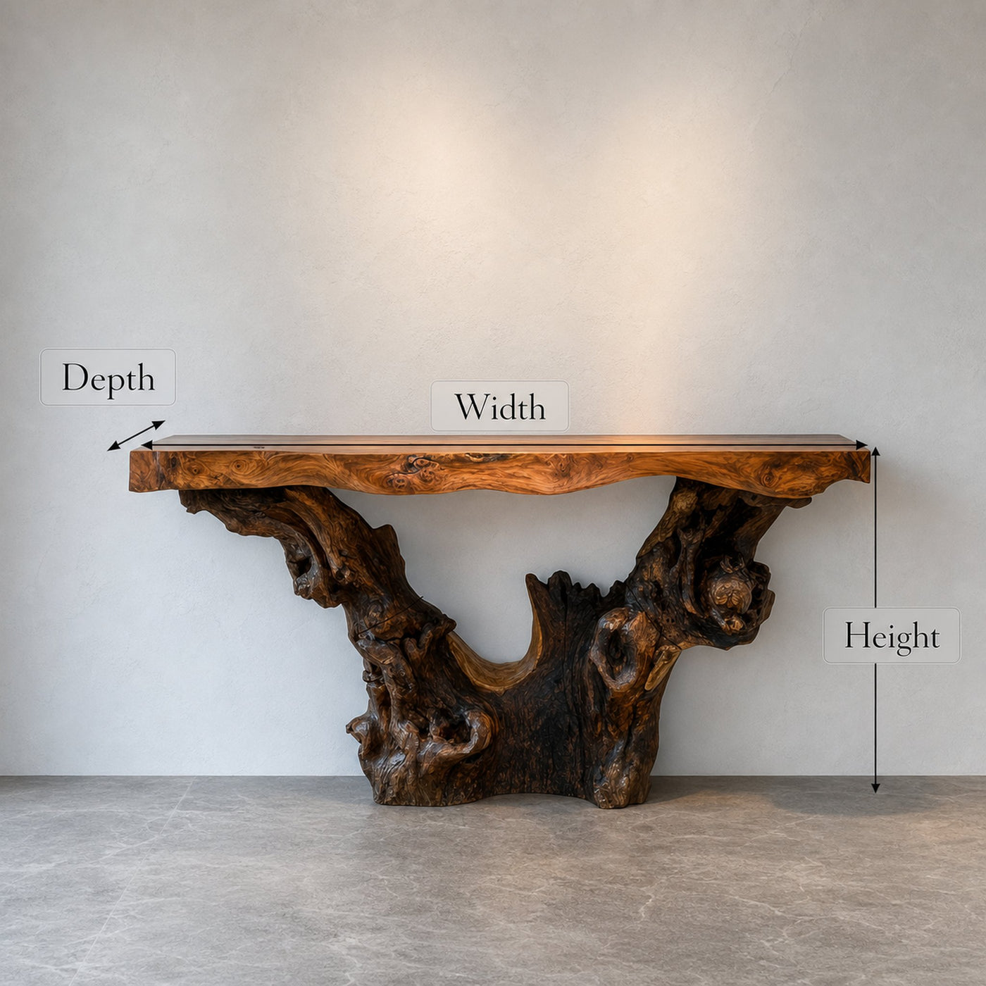 Mid Century Modern Console Table Curved Base Studio - product view 8