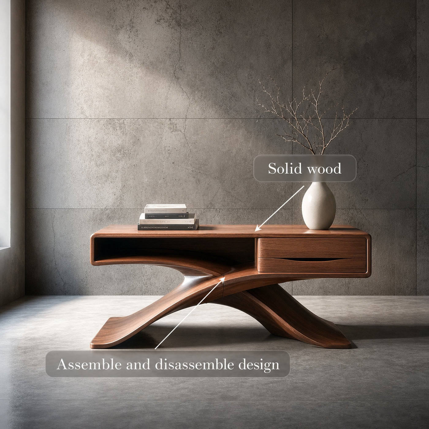 Mid Century Modern Console Table Living Room And Entryway - product view 3