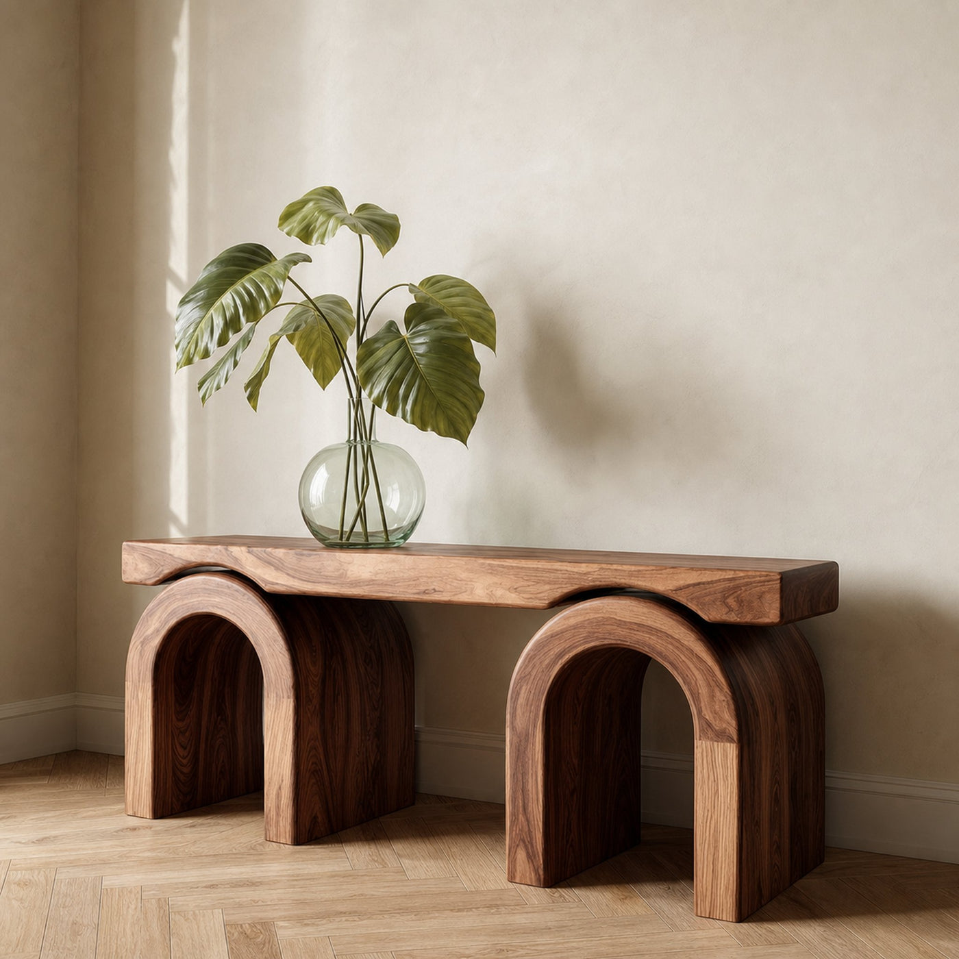 Mid Century Natural Console Table Living Room And Open Room