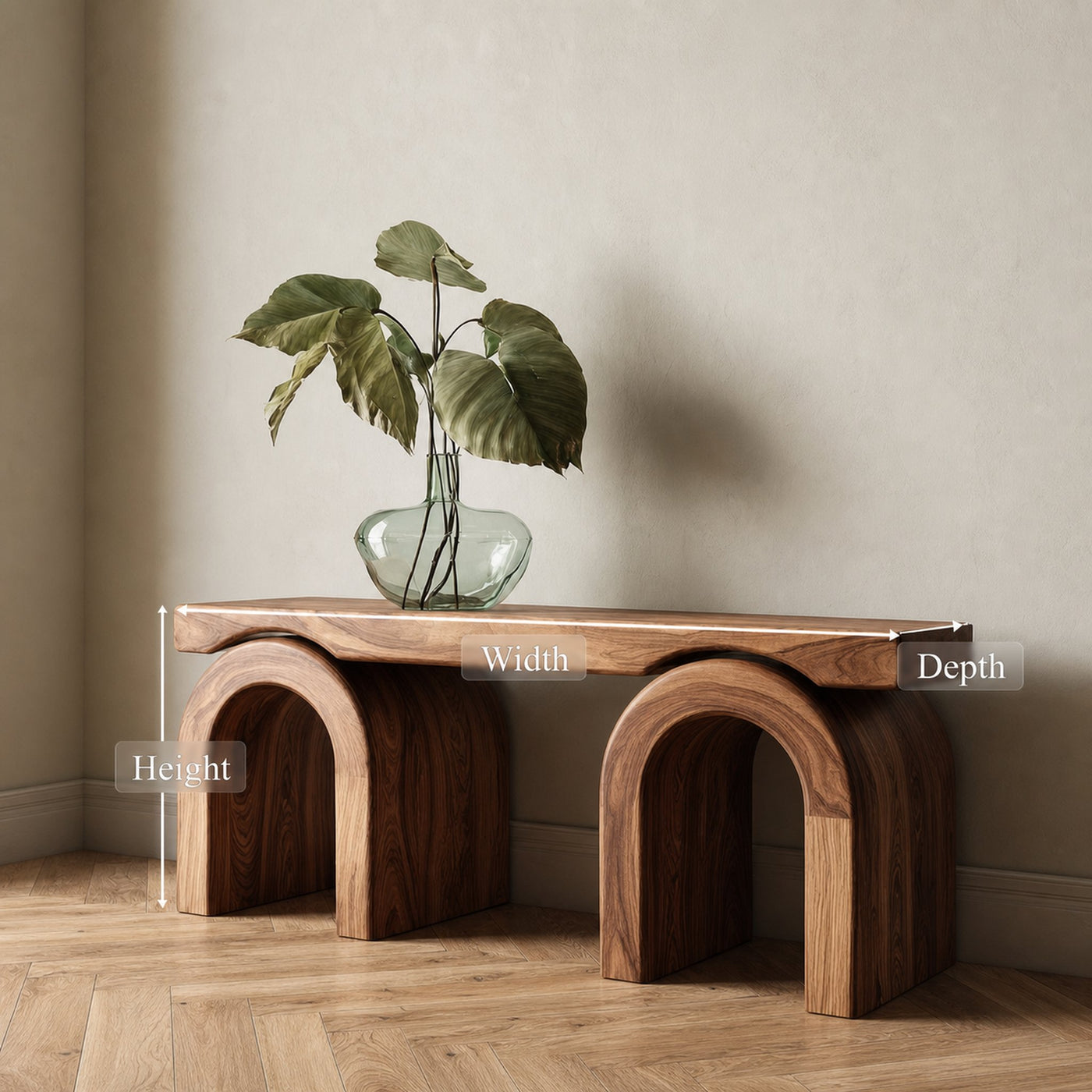 Mid Century Natural Console Table Living Room And Open Room - product view 4