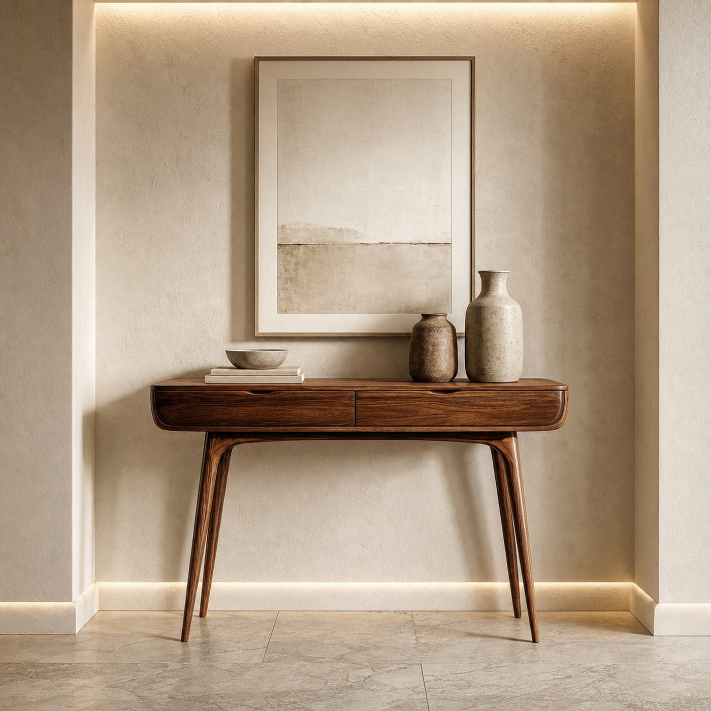 Mid Century Natural Wood Console Table For Hallway Decor - product view 2