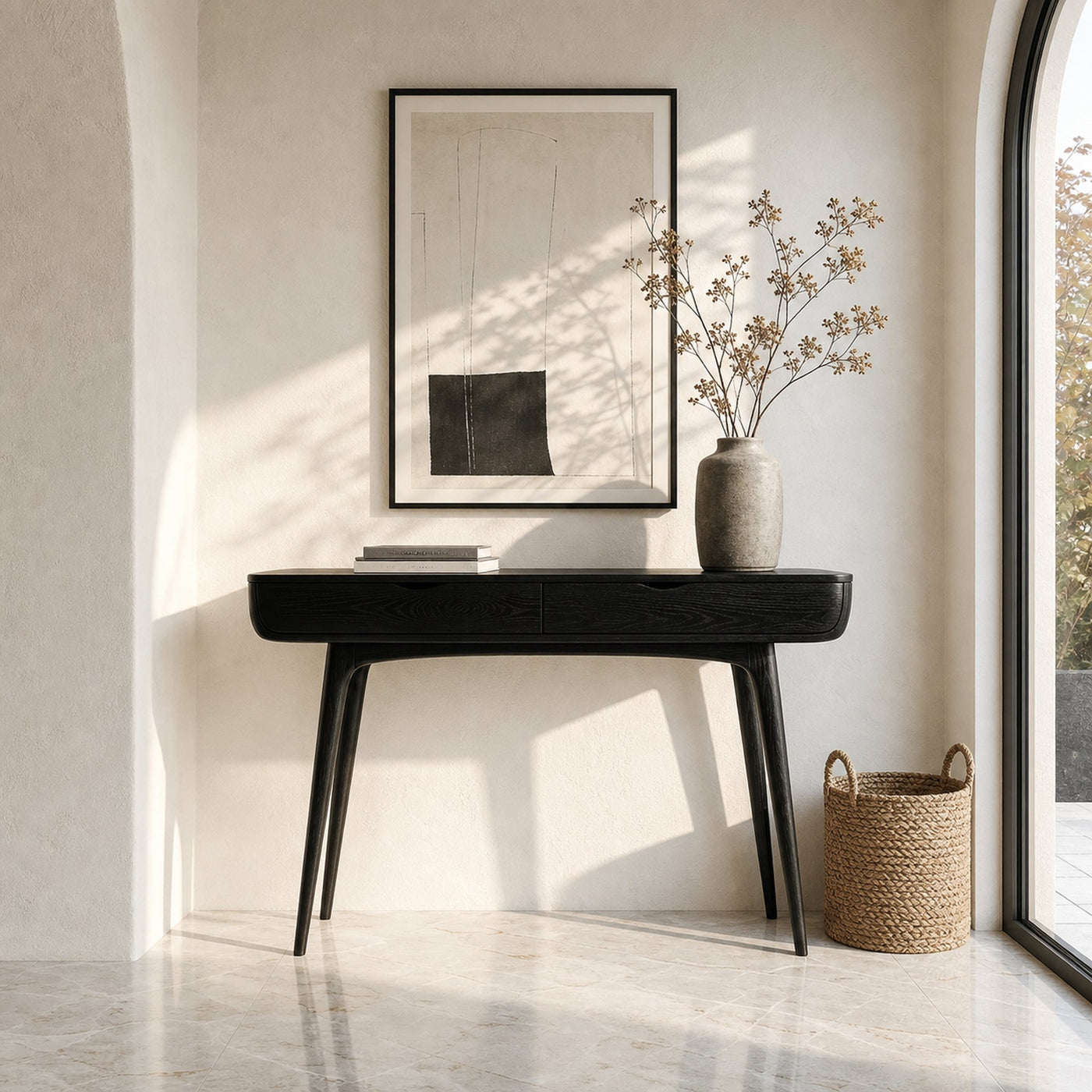 Mid Century Natural Wood Console Table For Hallway Decor - product view 4