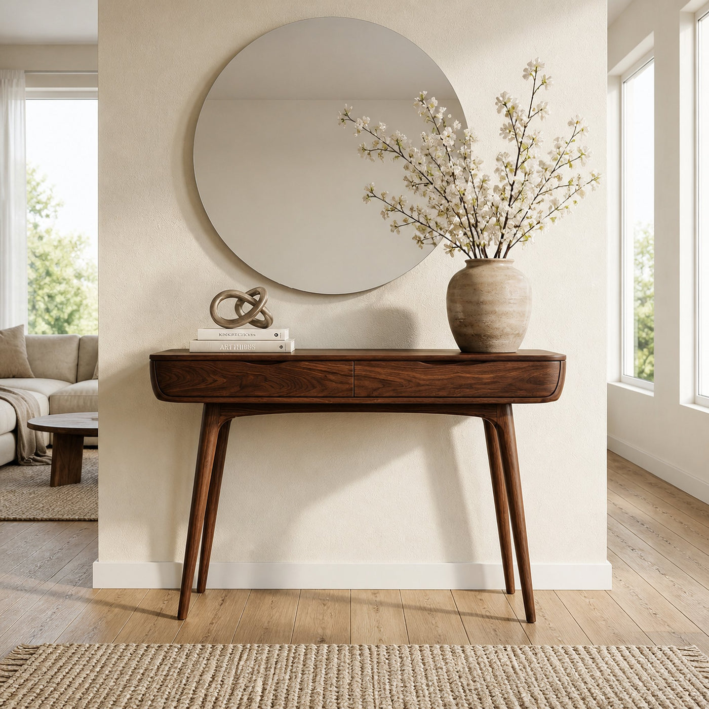 Mid Century Natural Wood Console Table For Hallway Decor - product view 7