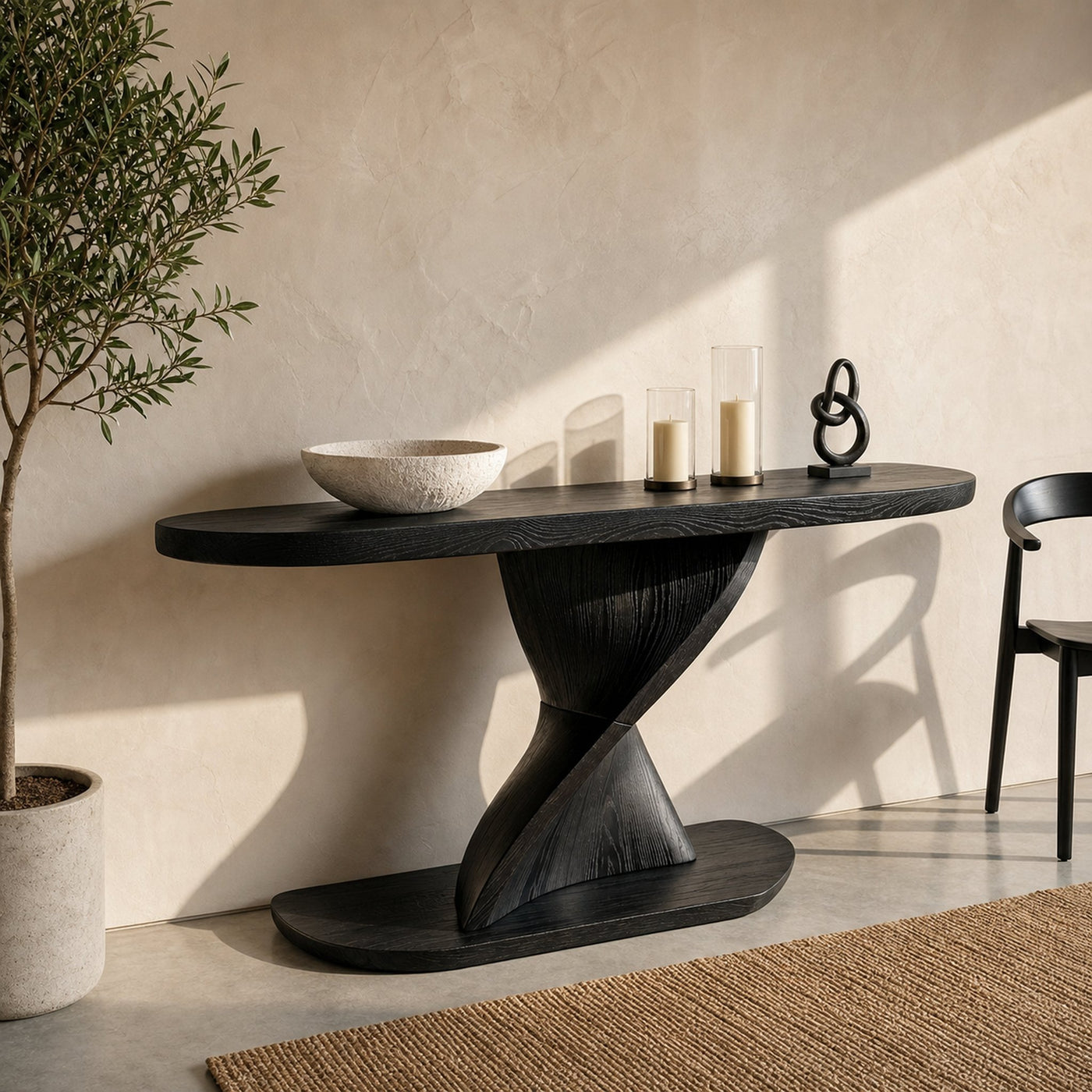 Mid Century Organic Console Table For Foyer - product view 7