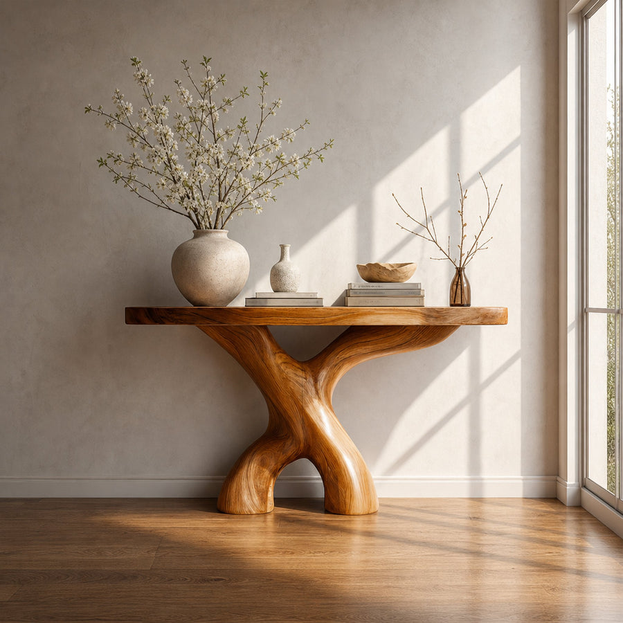 Mid Century Organic Console Table Hallway Or Entryway
