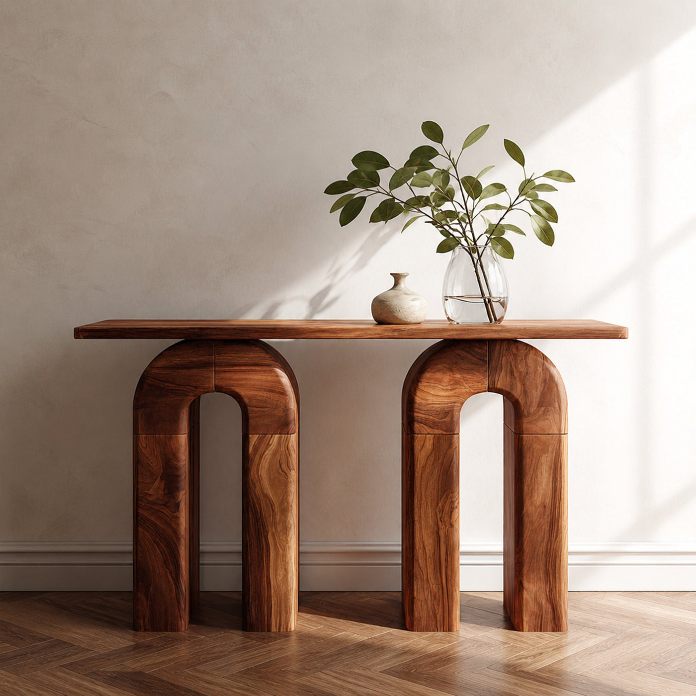 Mid Century Organic Console Table Living Room And Entryway