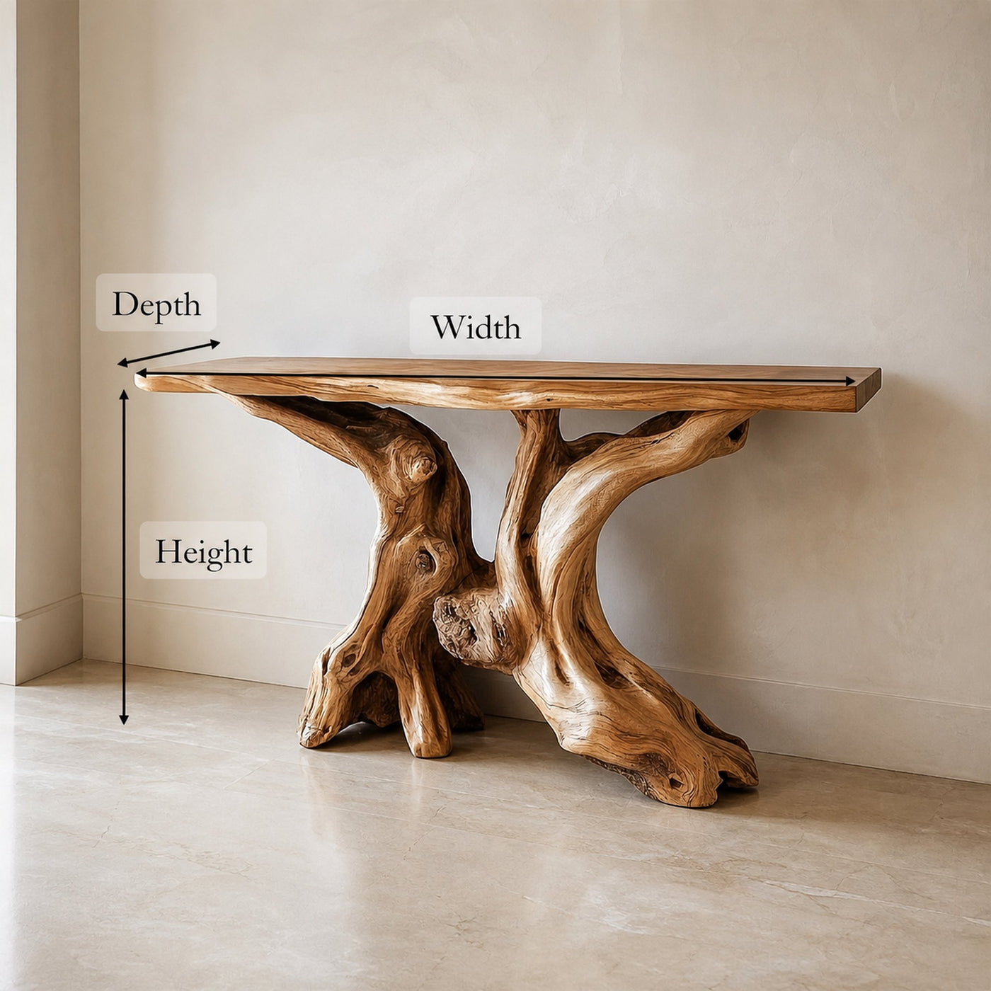 Mid Century Organic Wood Console Table Entryway - product view 8