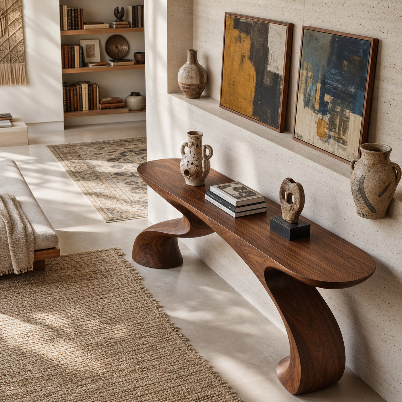 Mid Century Sculptural Accent Table For Lounge Interior Area - product view 3