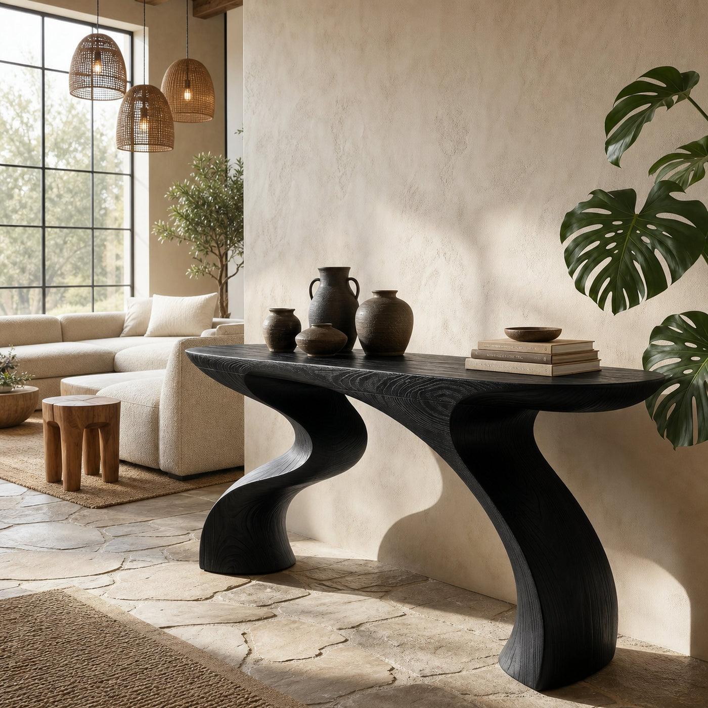 Mid Century Sculptural Accent Table For Lounge Interior Area - product view 4