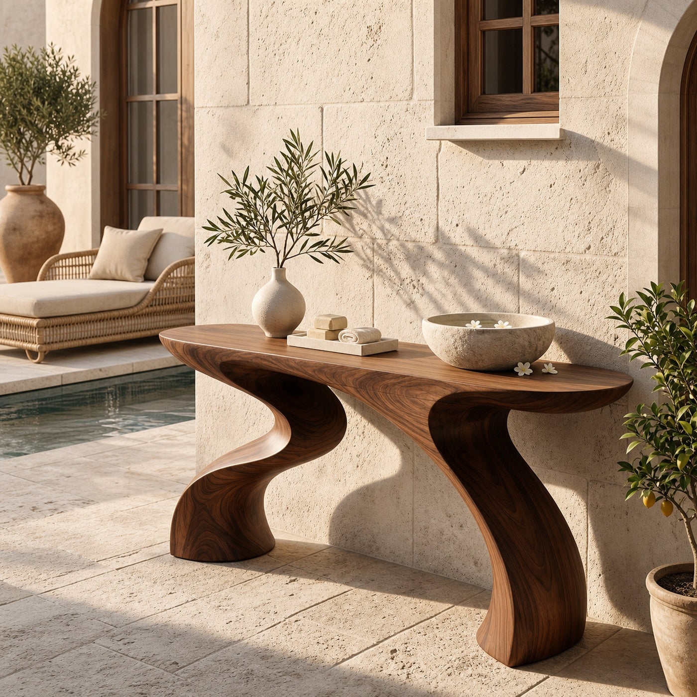 Mid Century Sculptural Accent Table For Lounge Interior Area - product view 6