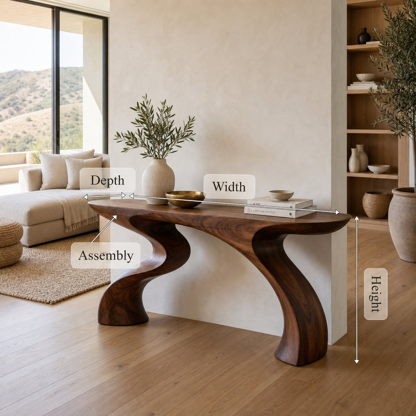 Mid Century Sculptural Accent Table For Lounge Interior Area - product view 8