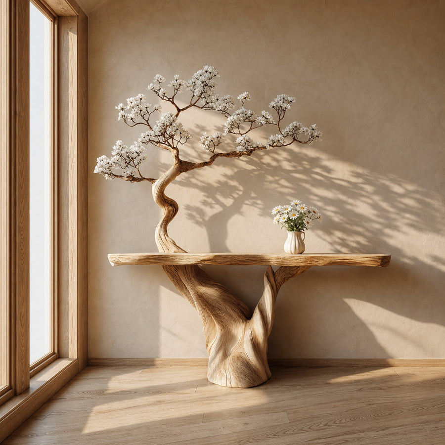 Mid Century Sculptural Console Table Entry Living Room