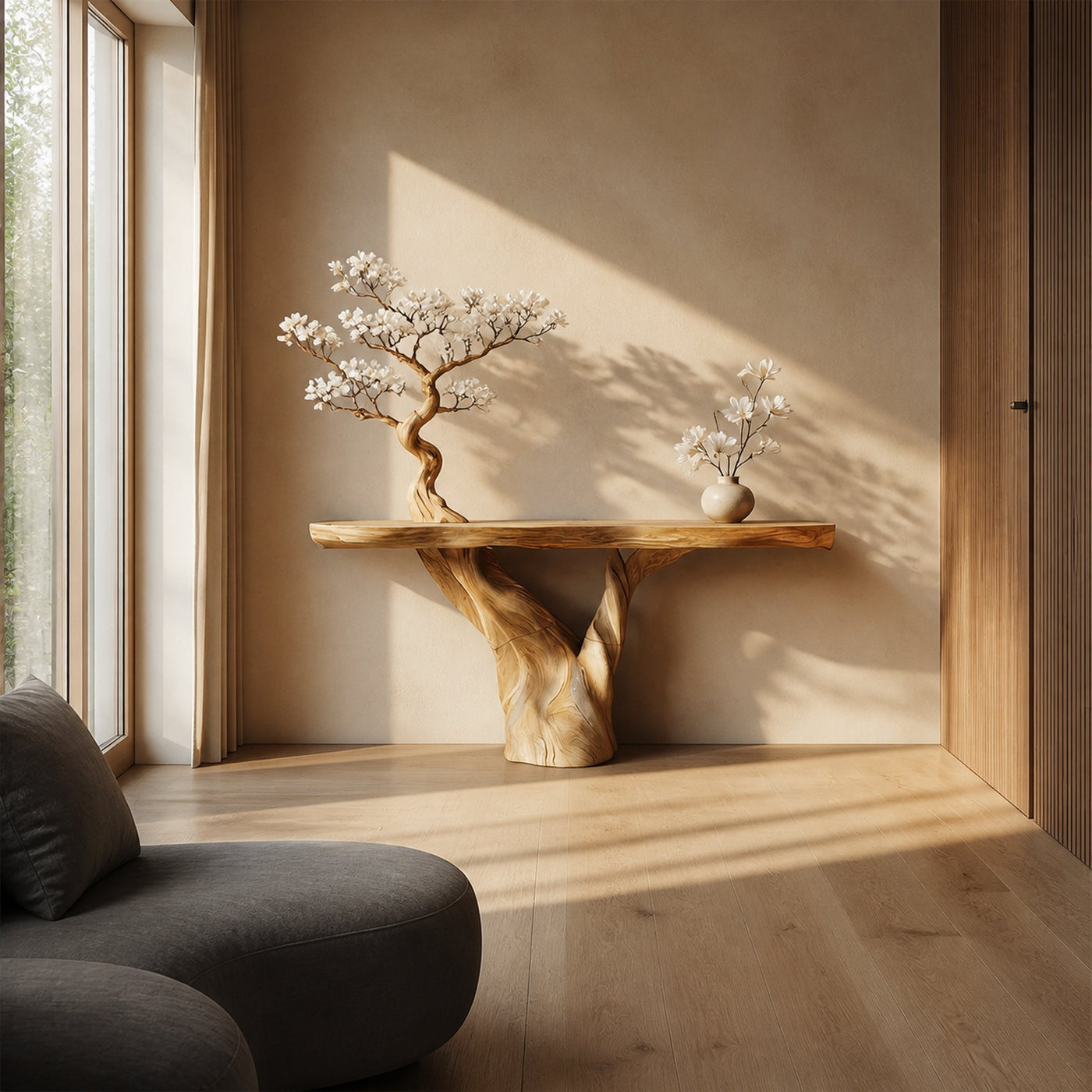 Mid Century Sculptural Console Table Entry Living Room - product view 2
