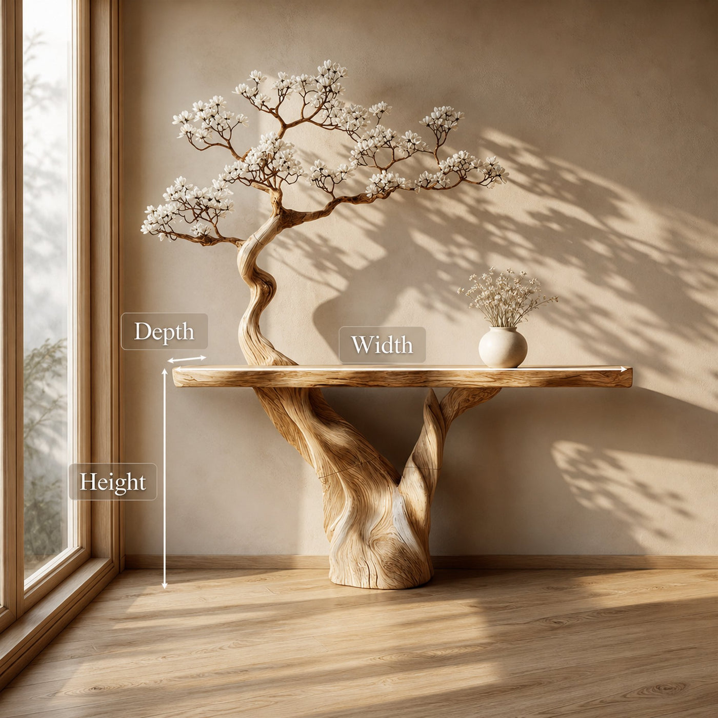 Mid Century Sculptural Console Table Entry Living Room - product view 4