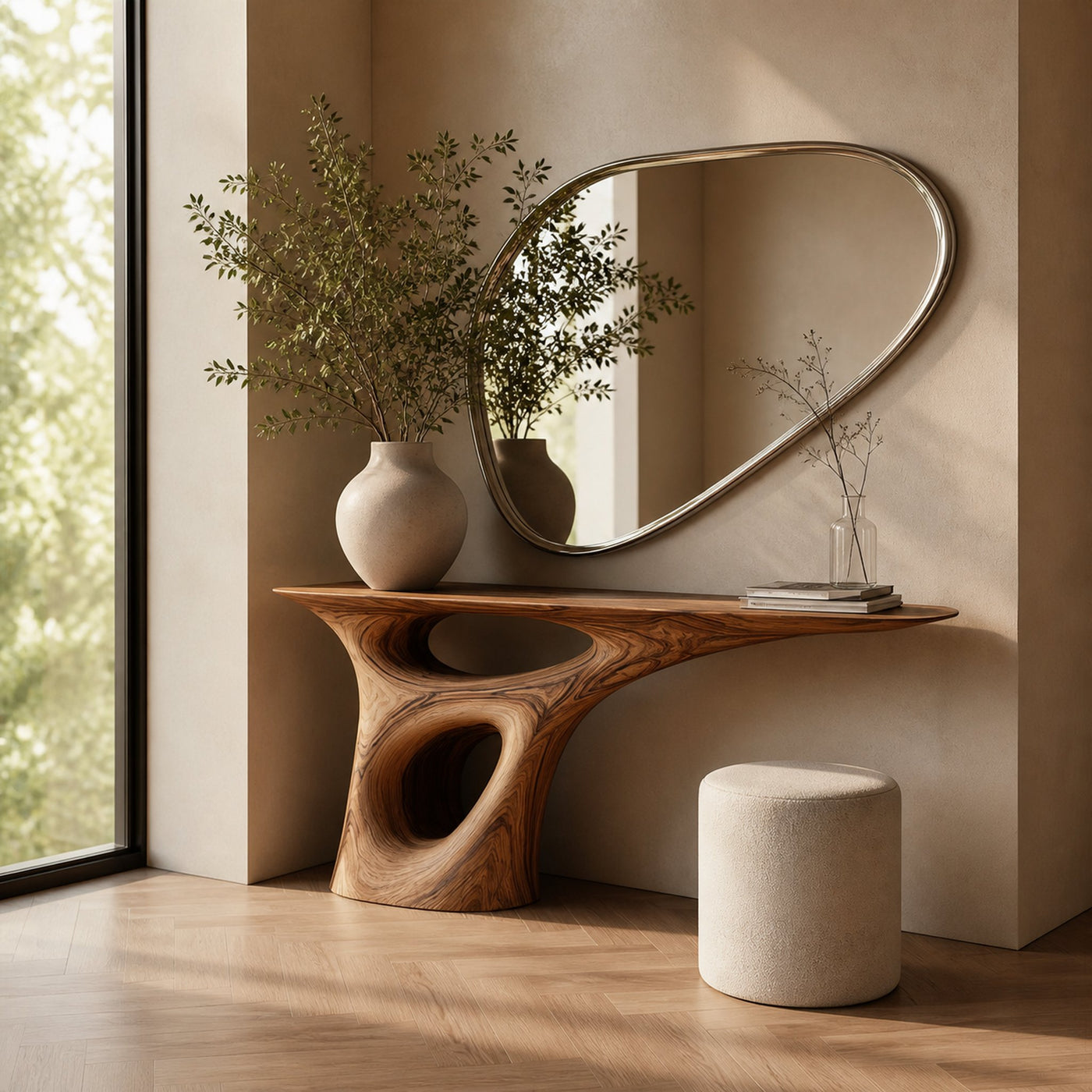 Mid Century Sculptural Console Table Hallway Accent - product view 2