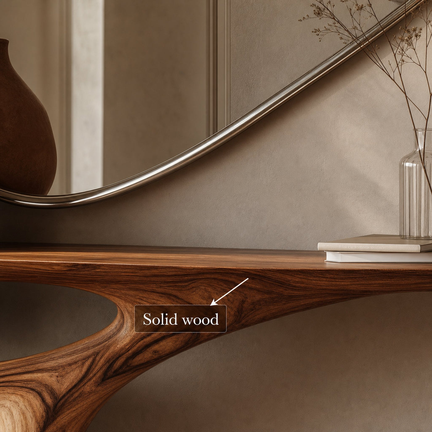 Mid Century Sculptural Console Table Hallway Accent - product view 3